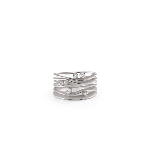 RING DUNE WITH DIAMONDS GAN0914W טבעת זהב לבן עם יהלומים