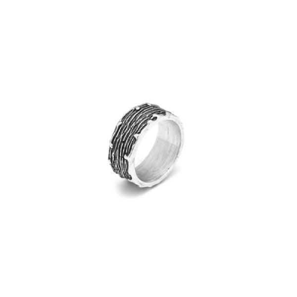 SCRATSH BAND RING טבעת כסף