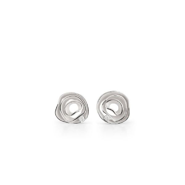 עגילים זהב לבן עם יהלומים EARRINGS DUNE