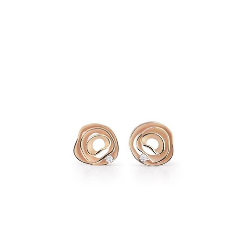 עגילים זהב צהוב עם יהלומים EARRINGS DUNE