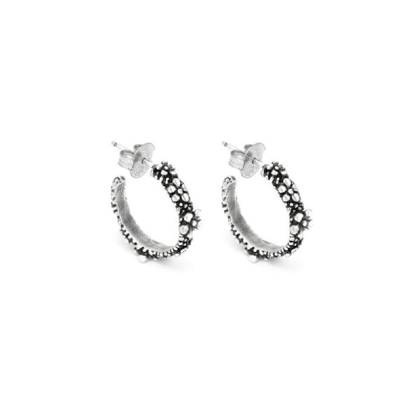WILDFLOWERS HOOP EARRINGS עגילים כסף