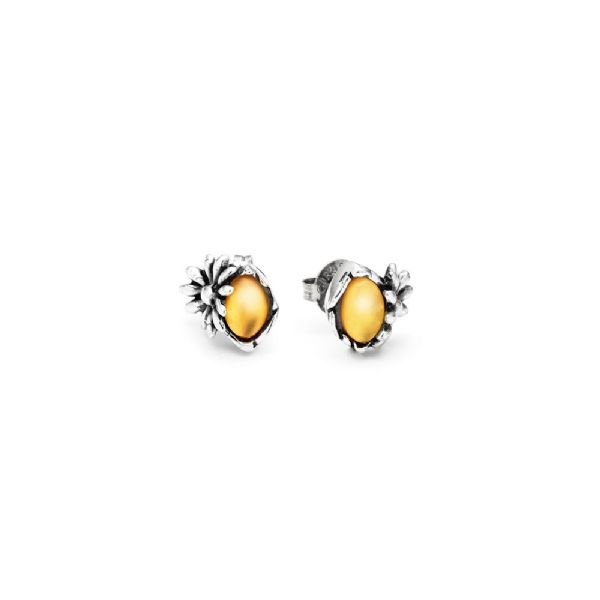 YELLOW DAISY SMALL EARRINGS עגילים כסף
