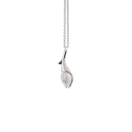 PENDANT TULIPANI תליון זהב לבן עם יהלומים