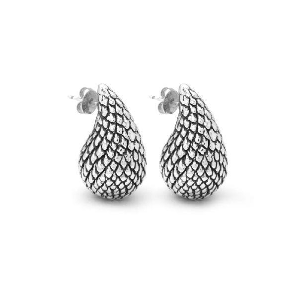 SNAKE DROPLET EARRINGS עגילים כסף
