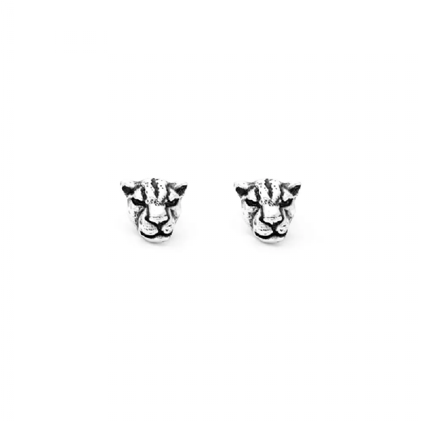 LEOPARD HEAD EARRINGS עגילים כסף