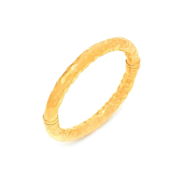STONE MEDIUM BANGLE IN GOLD-PLATED צמיד כסף