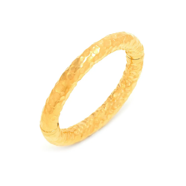 STONE BIG BANGLE IN GOLD-PLATED צמיד כסף