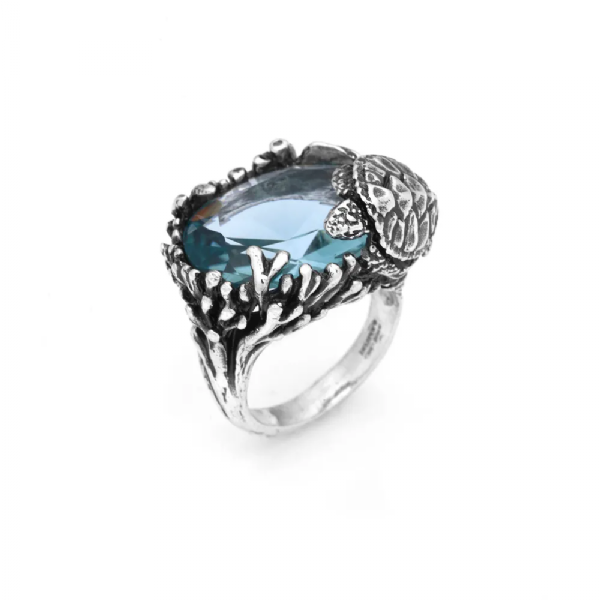 COLOR SEA TURTLE RING טבעת כסף