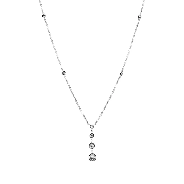 Gold  Necklace With Zirconium שרשרת זהב לבן