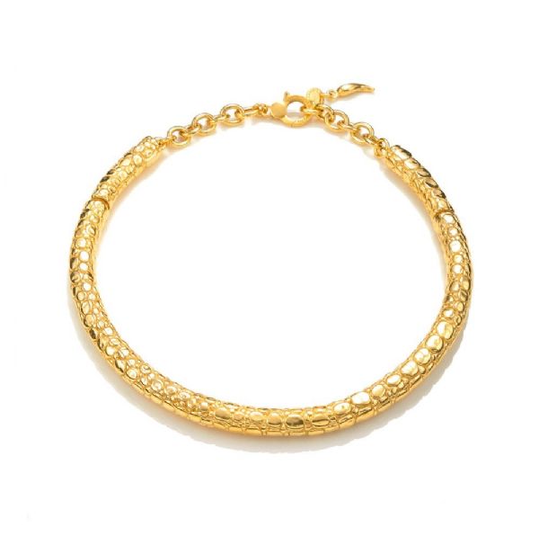GOLDPLATED NECKLACE CROCO LIGHT שרשרת קולר כסף