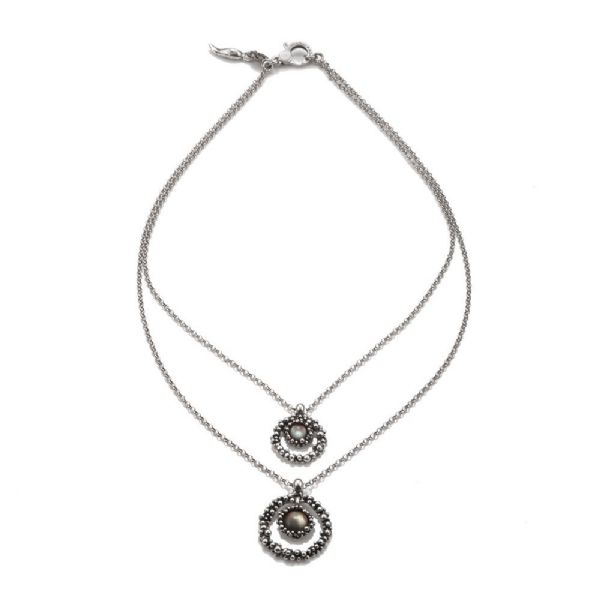MAUI DOUBLE PENDANT שרשרת קולר כסף